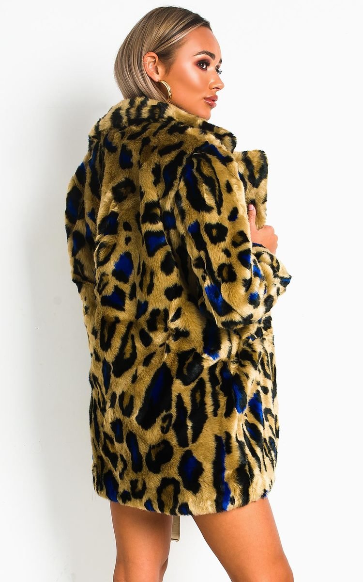 Lara Leopard Print Faux Fur Coat Thumbnail