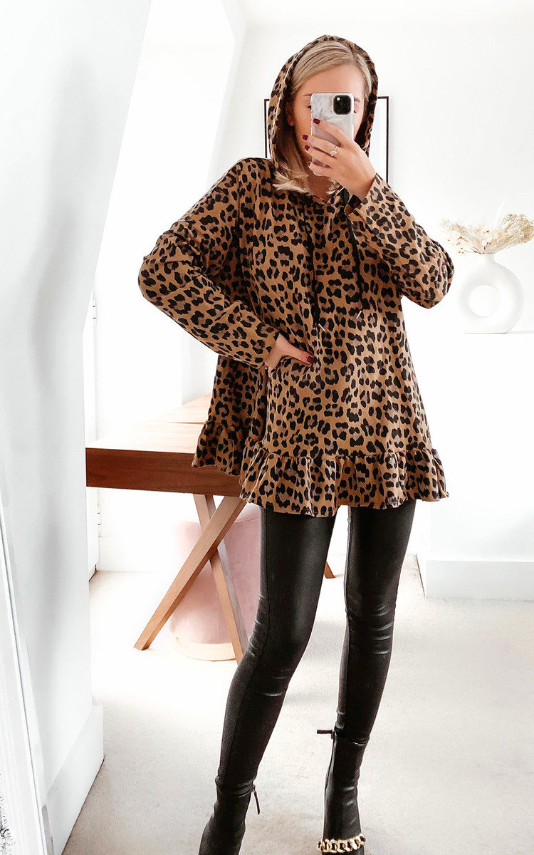 Larah Leopard Print Frill Jumper Thumbnail