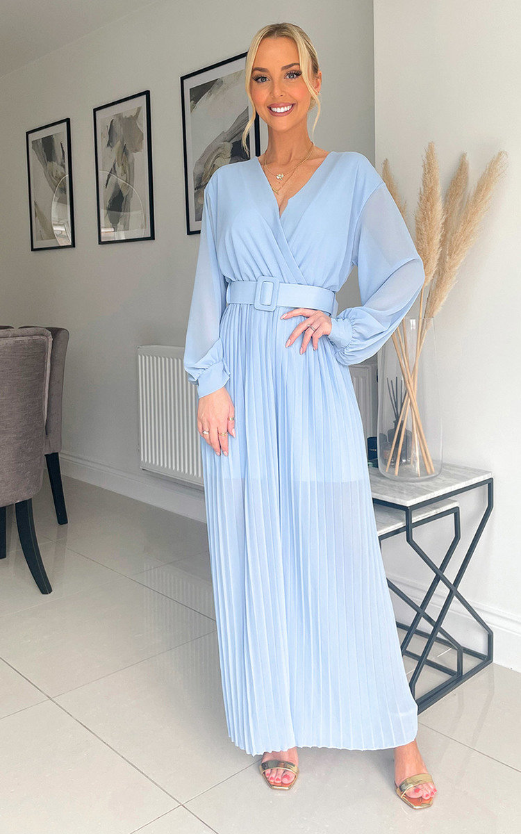 Laurel Wide Leg Pleated Jumpsuit with Belt Detail Thumbnail