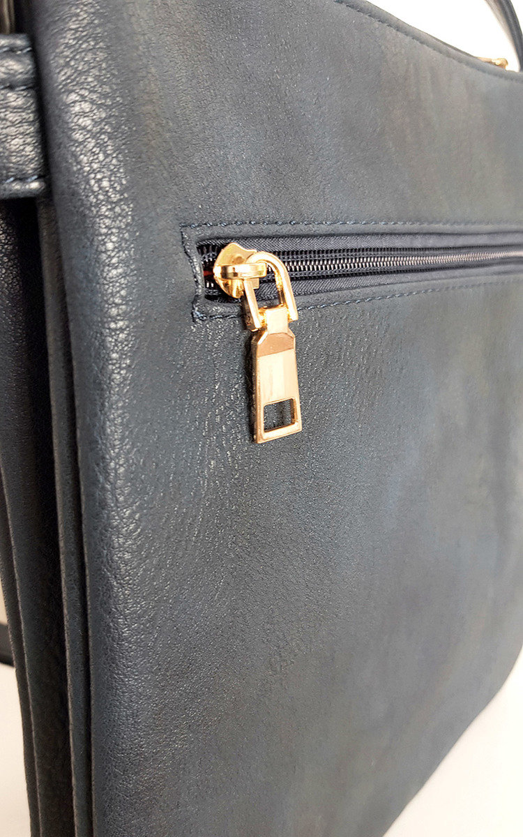 Lauren Faux Leather Shoulder Bag with Gold Detail Thumbnail Lauren Faux Leather Shoulder Bag with Gold Detail Thumbnail