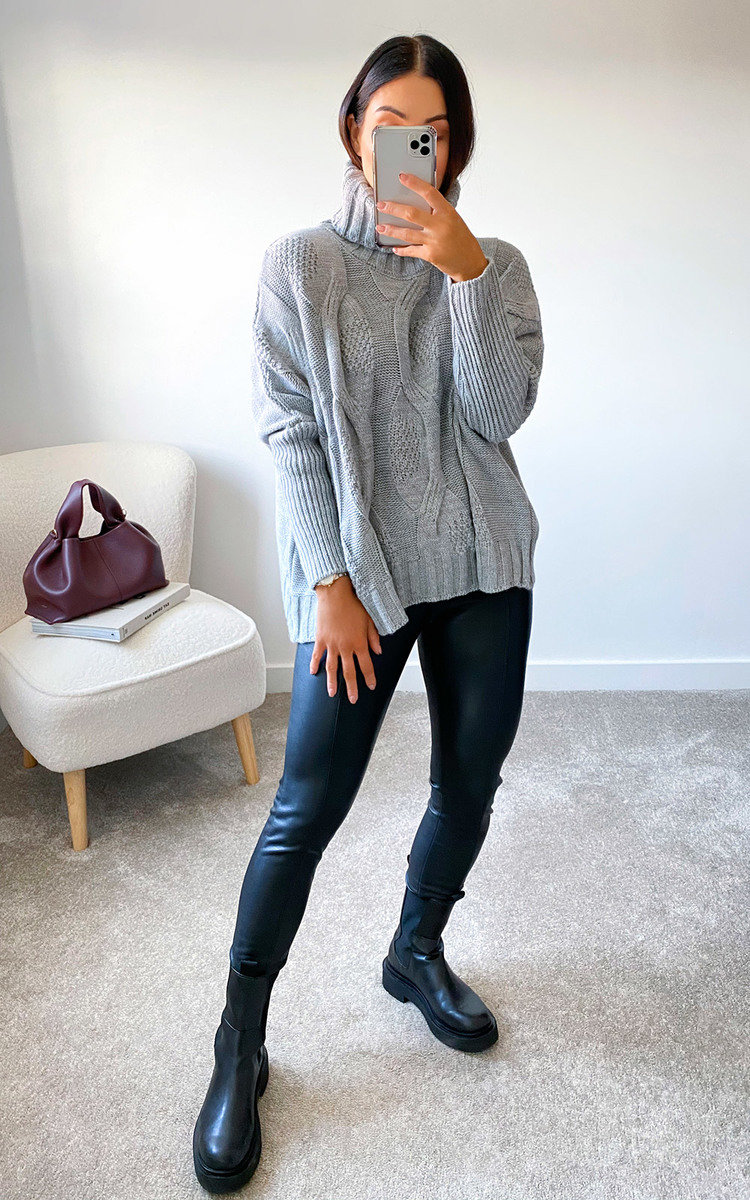 Lauren High Neck Cable Knit Jumper Thumbnail Lauren High Neck Cable Knit Jumper Thumbnail