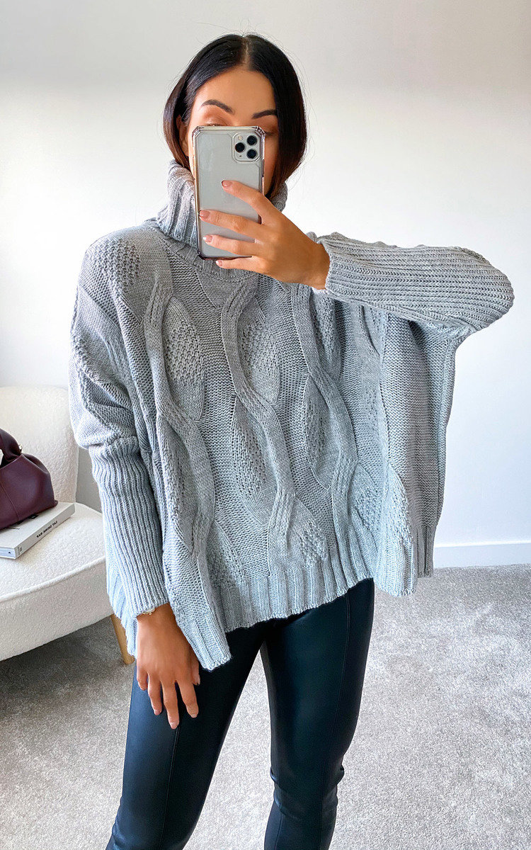 Lauren High Neck Cable Knit Jumper Thumbnail