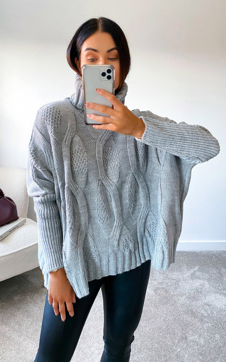 Lauren High Neck Cable Knit Jumper