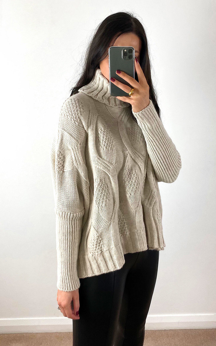 Lauren High Neck Cable Knit Jumper Thumbnail Lauren High Neck Cable Knit Jumper Thumbnail