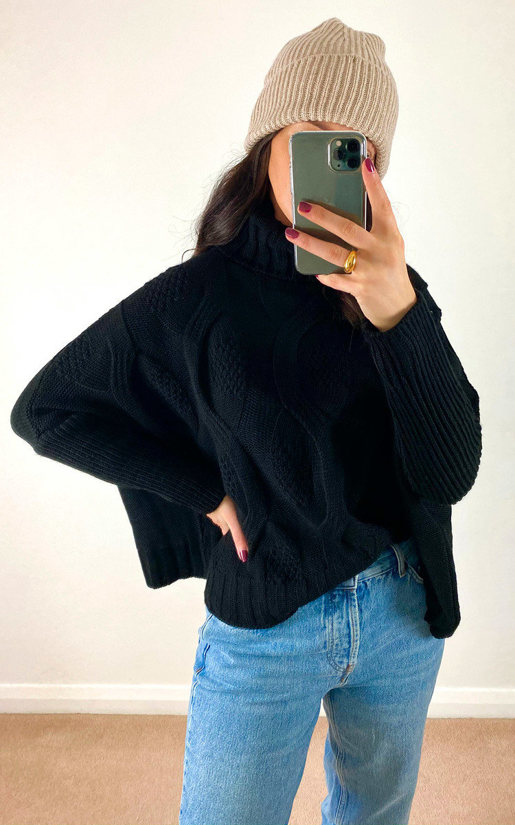 Lauren High Neck Cable Knit Jumper Thumbnail