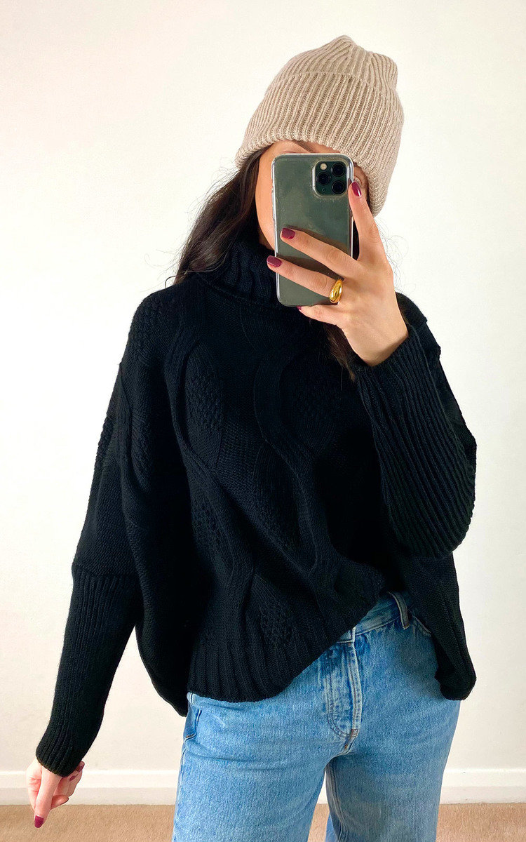 Lauren High Neck Cable Knit Jumper Thumbnail Lauren High Neck Cable Knit Jumper Thumbnail