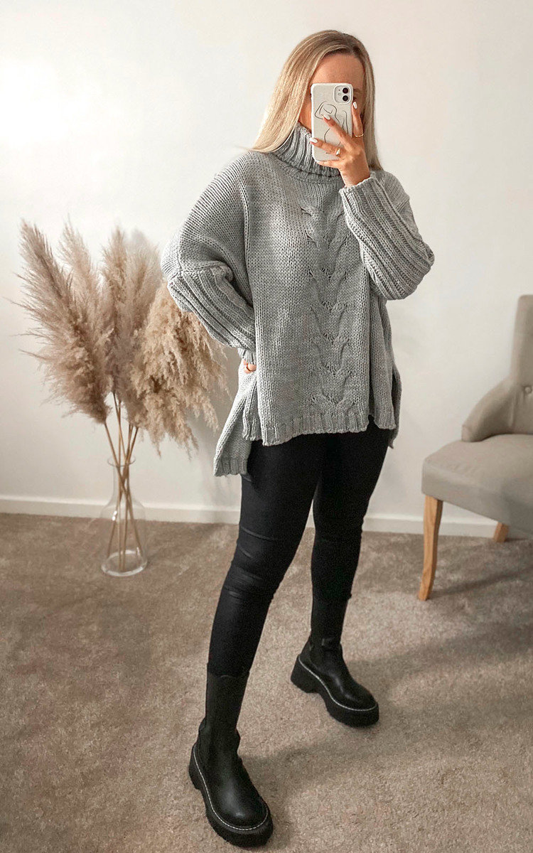 Lauren High Neck Cable Knit Jumper Thumbnail Lauren High Neck Cable Knit Jumper Thumbnail