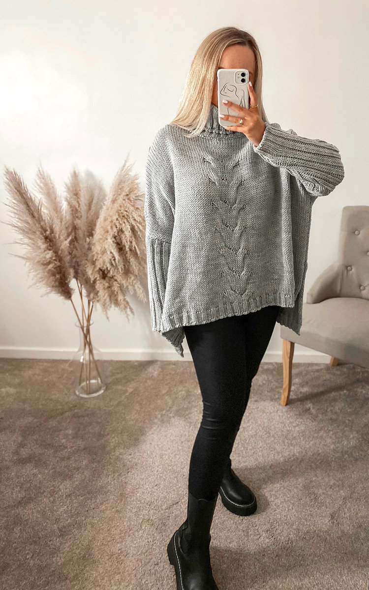 Lauren High Neck Cable Knit Jumper