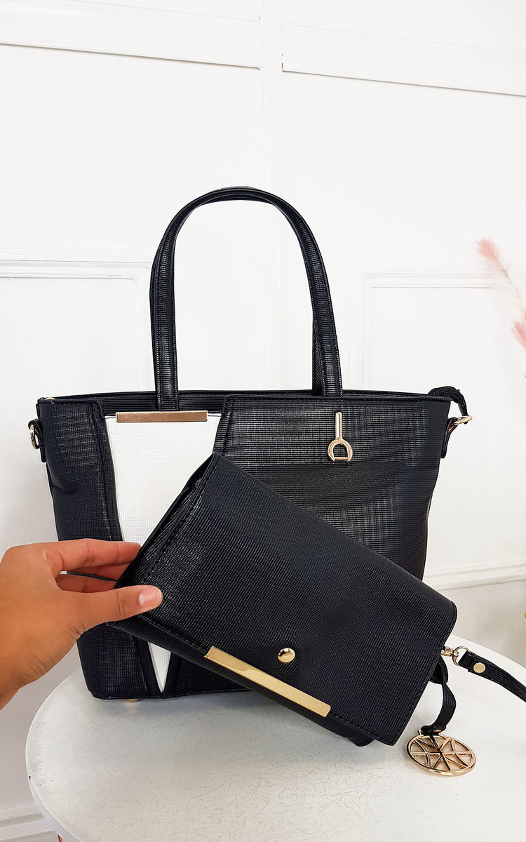 Layla Two Tone Faux Leather Handbag Thumbnail Layla Two Tone Faux Leather Handbag Thumbnail