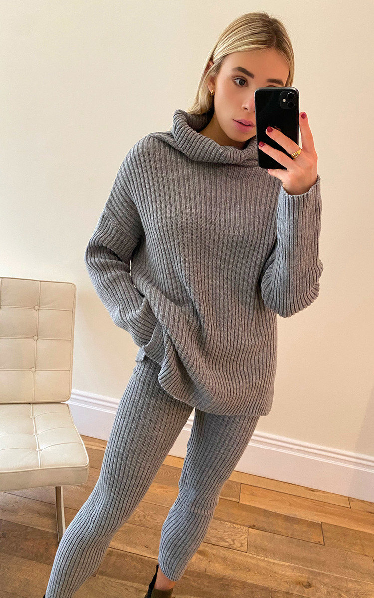 Leah Knitted High Neck Jumper and Leggings Co-ord Thumbnail Leah Knitted High Neck Jumper and Leggings Co-ord Thumbnail