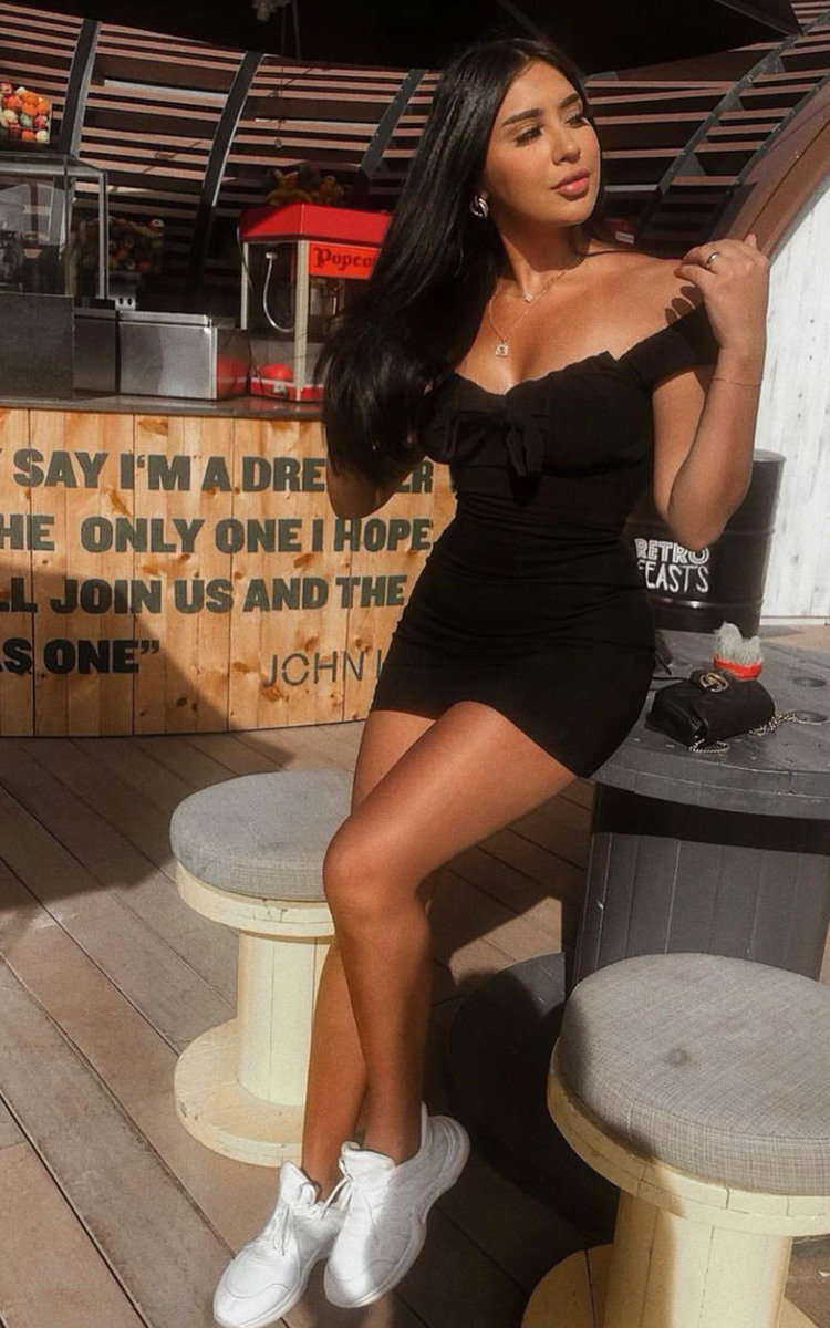 Leona Bardot Frill Bandage Dress Thumbnail Leona Bardot Frill Bandage Dress Thumbnail