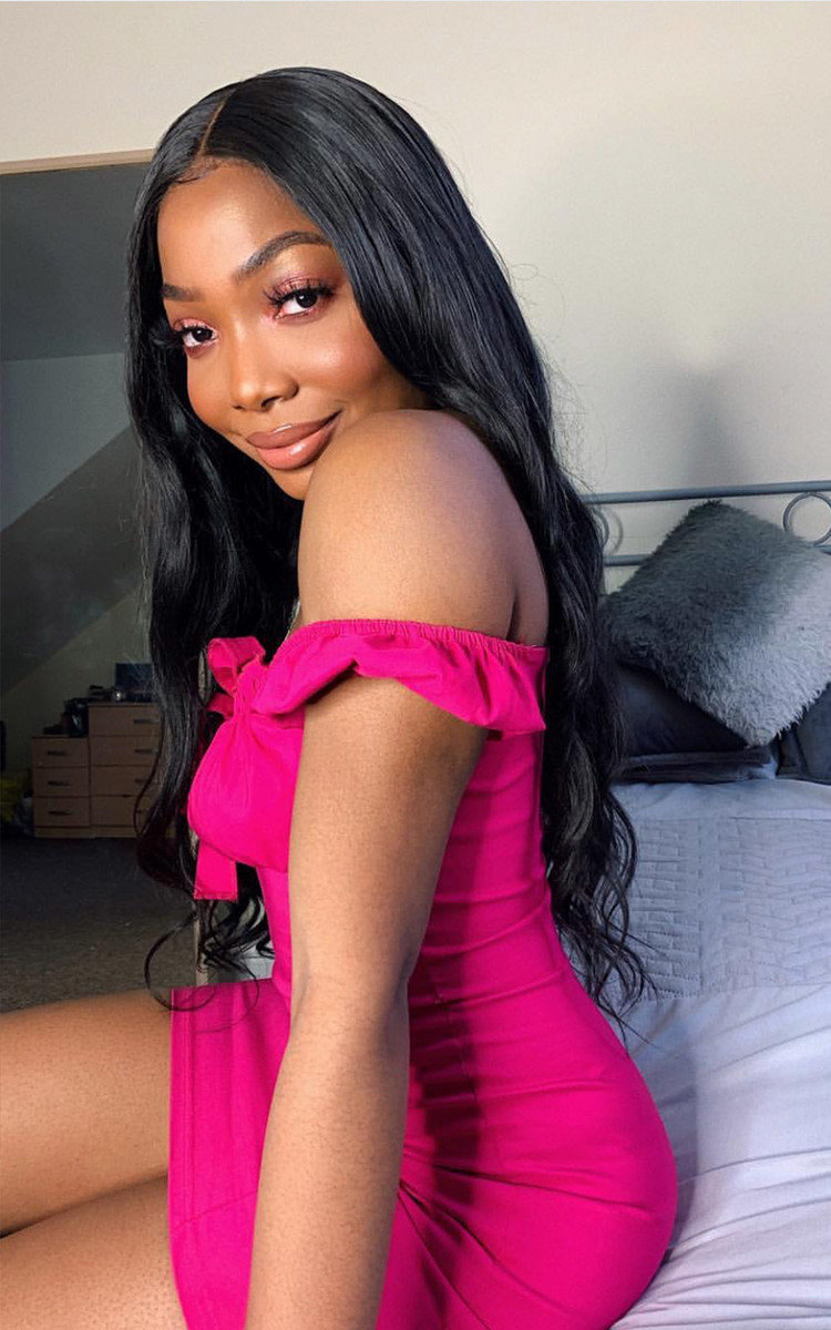 Leona Bardot Frill Bandage Dress Thumbnail Leona Bardot Frill Bandage Dress Thumbnail