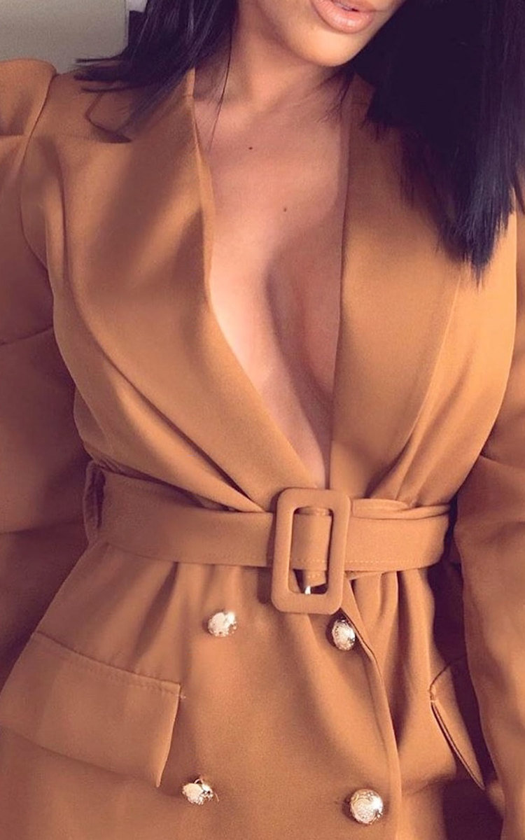 Libra Belted Puff Sleeve Blazer Libra Belted Puff Sleeve Blazer