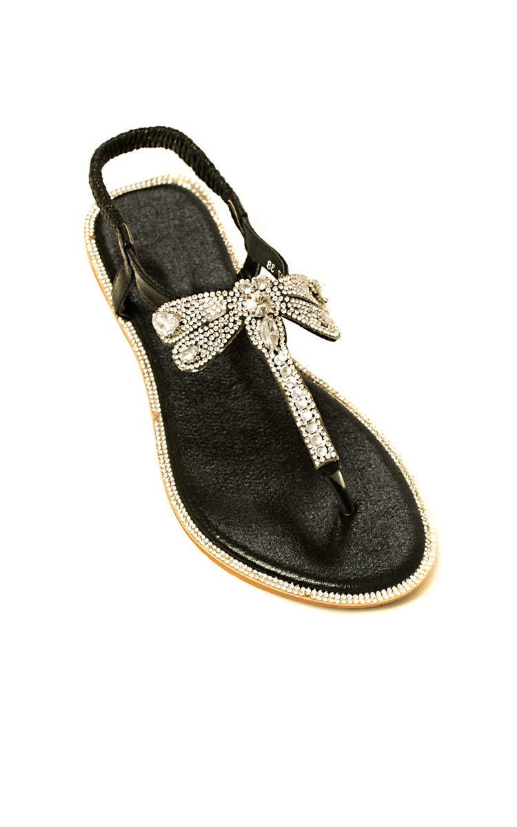 Liliana Diamante Embellished T-Bar Sandals  Thumbnail