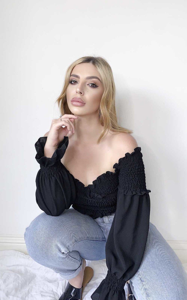 Lilly Off Shoulder Frill Crop Top Thumbnail Lilly Off Shoulder Frill Crop Top Thumbnail