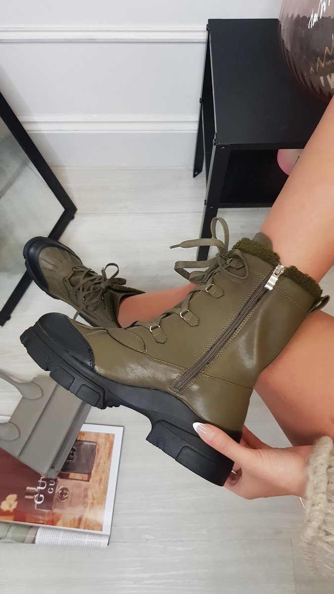 Linda Lace Up Faux Leather Chunky Boots Thumbnail Linda Lace Up Faux Leather Chunky Boots Thumbnail
