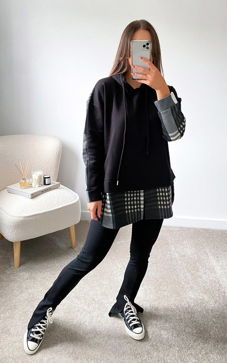 Lizzie Checked Hooded Jumper Thumbnail Lizzie Checked Hooded Jumper Thumbnail