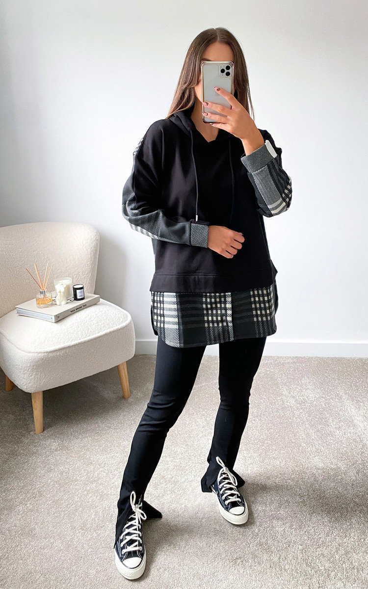 Lizzie Checked Hooded Jumper Lizzie Checked Hooded Jumper