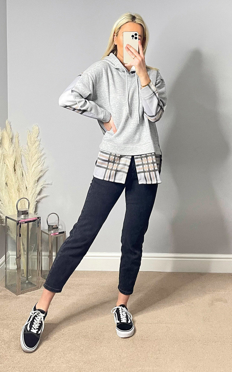 Lizzie Checked Hooded Jumper Thumbnail Lizzie Checked Hooded Jumper Thumbnail