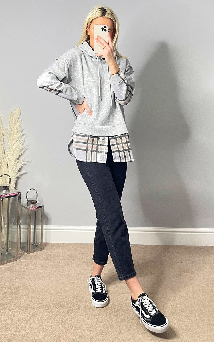 Lizzie Checked Hooded Jumper Lizzie Checked Hooded Jumper