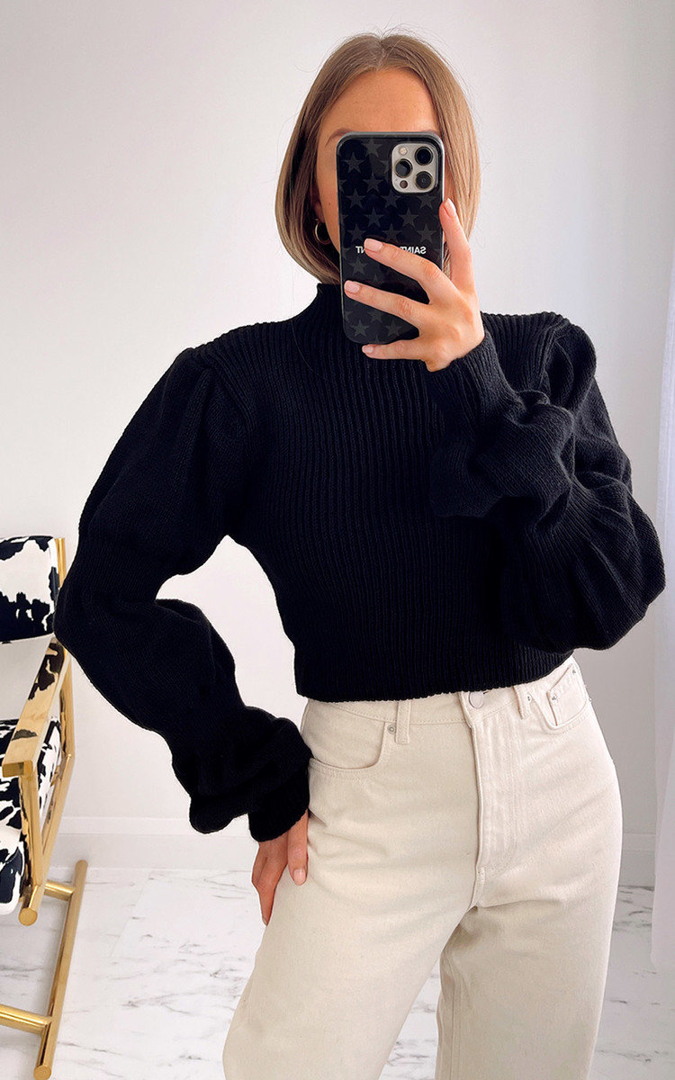 Lizzo Puff Sleeve Knitted Jumper