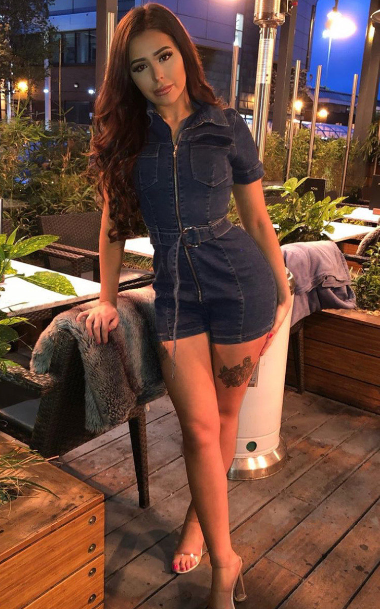 Lizzy Zip Up Denim Playsuit Thumbnail Lizzy Zip Up Denim Playsuit Thumbnail