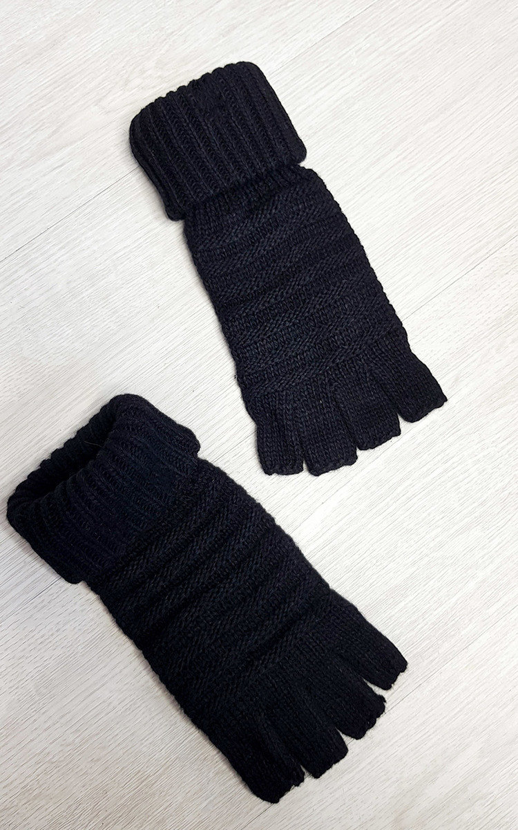Lola Fingerless Gloves with Stripe Detail Thumbnail Lola Fingerless Gloves with Stripe Detail Thumbnail