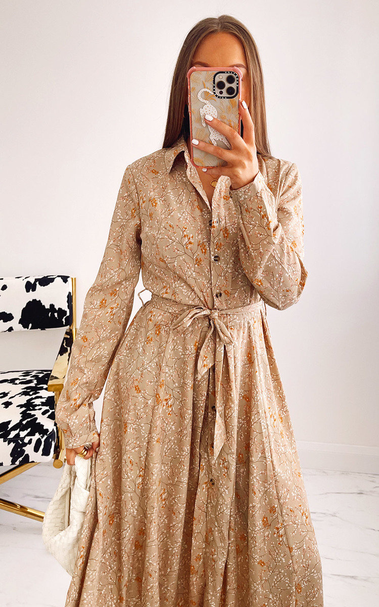 Loren Printed Maxi Shirt Dress Thumbnail