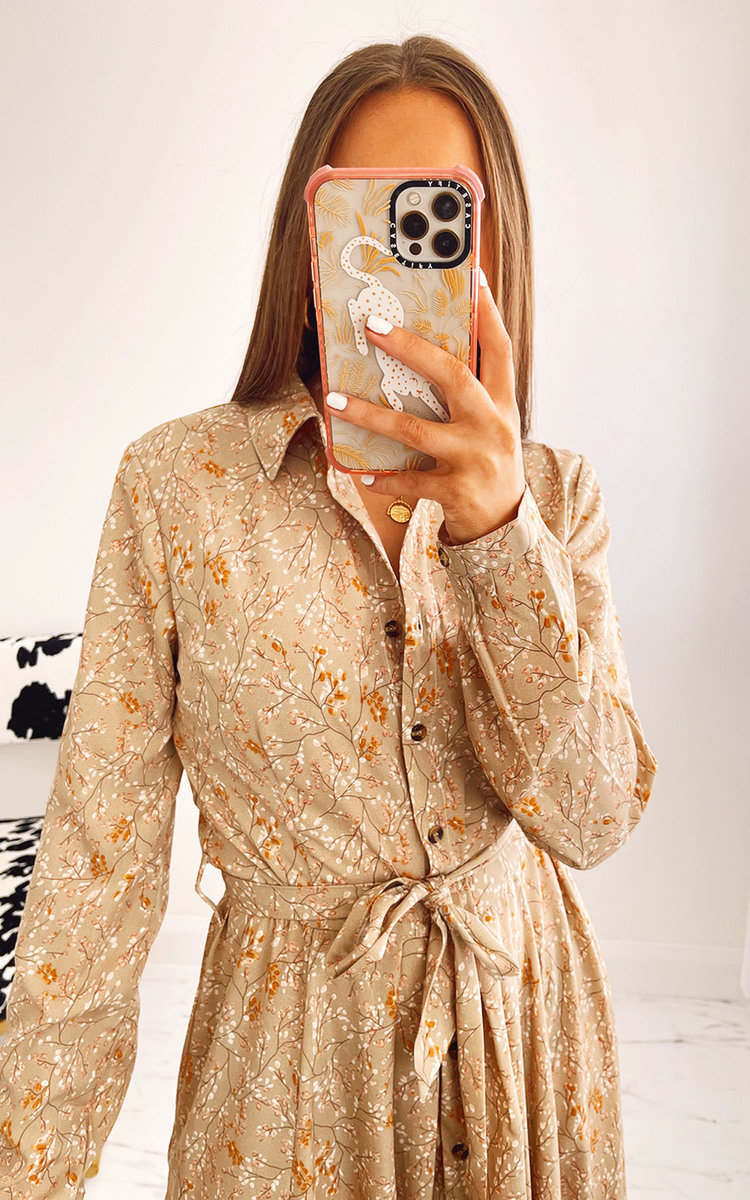 Loren Printed Maxi Shirt Dress Thumbnail