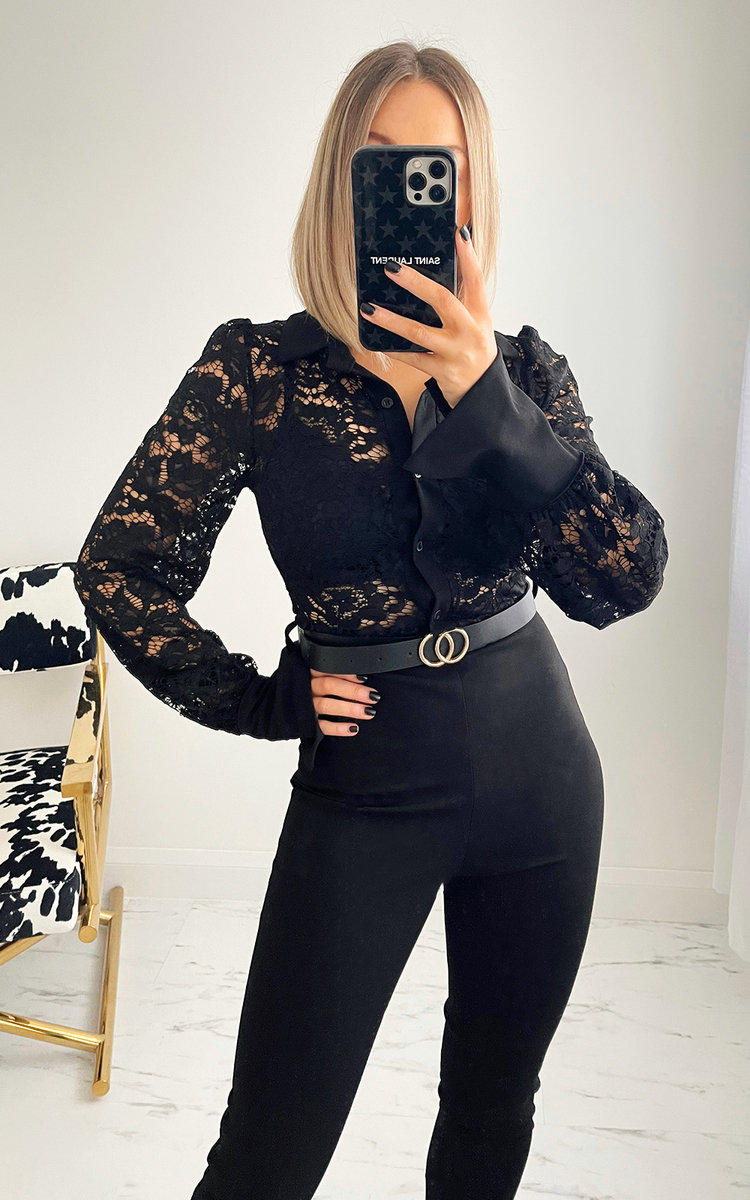 Lorna Lace Front Button Down Jumpsuit Thumbnail Lorna Lace Front Button Down Jumpsuit Thumbnail