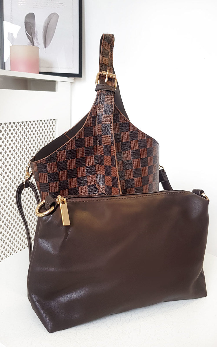Lorna Two in One Checked Bucket Bag Thumbnail Lorna Two in One Checked Bucket Bag Thumbnail
