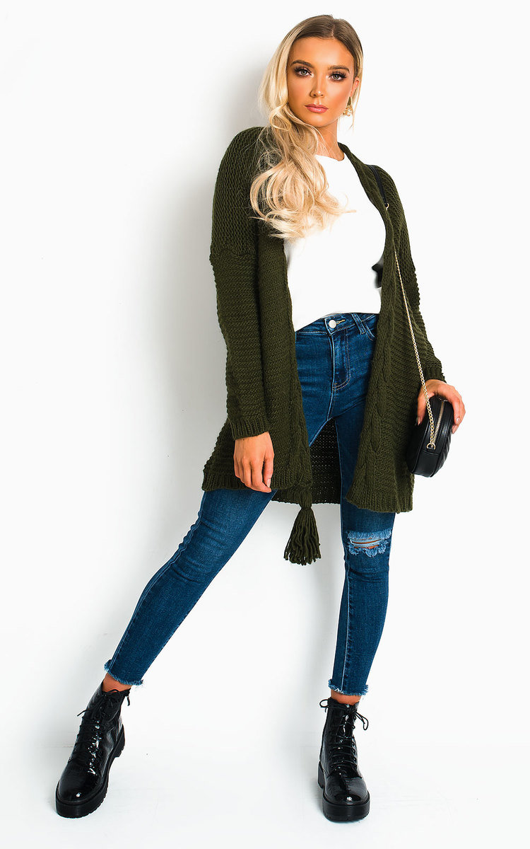 Lottie Longline Tassel Knitted Cardigan Thumbnail Lottie Longline Tassel Knitted Cardigan Thumbnail