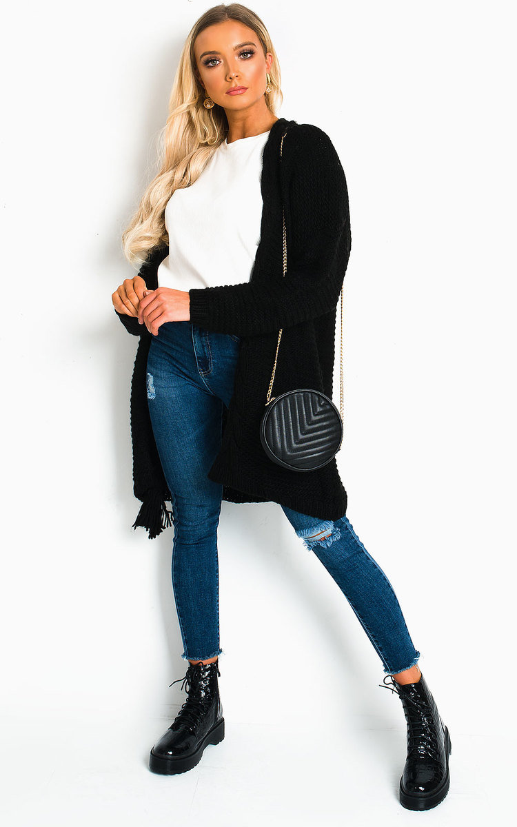 Lottie Longline Tassel Knitted Cardigan Thumbnail Lottie Longline Tassel Knitted Cardigan Thumbnail