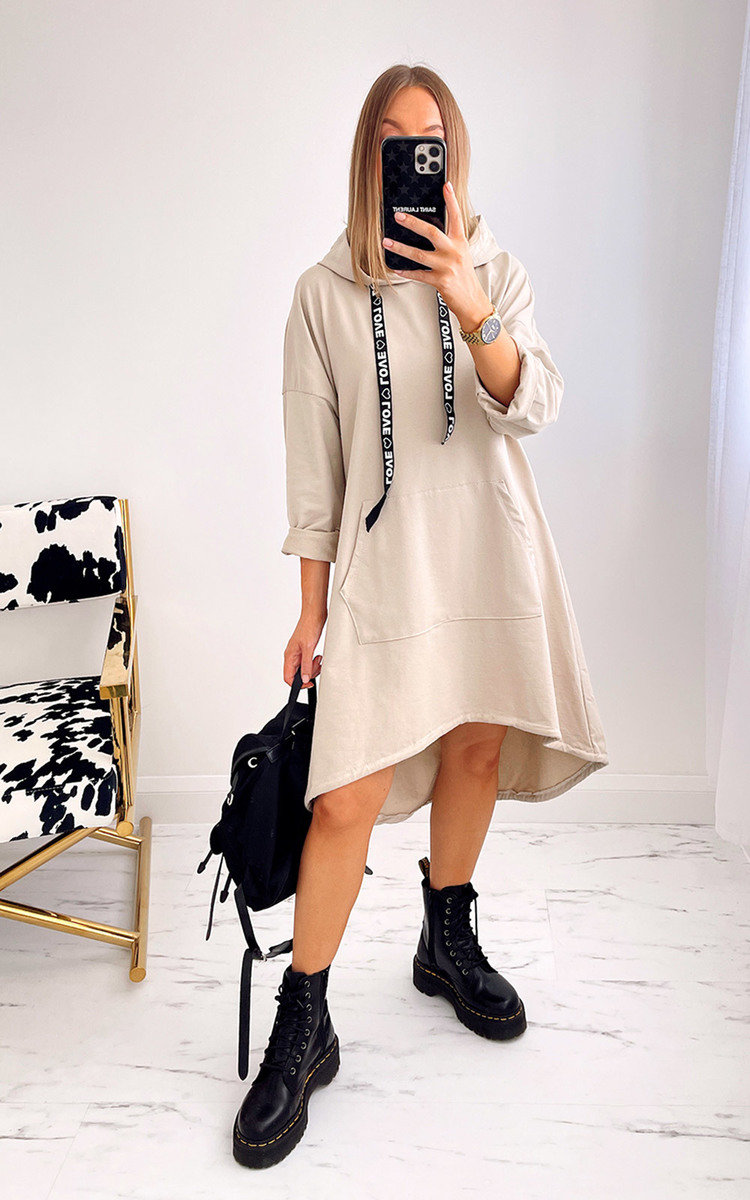 Louise Drop Hem Hooded Jumper  Thumbnail