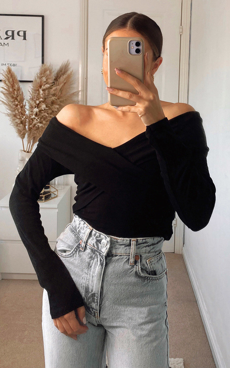 Lydia Bardot Wrap Front Top Thumbnail Lydia Bardot Wrap Front Top Thumbnail