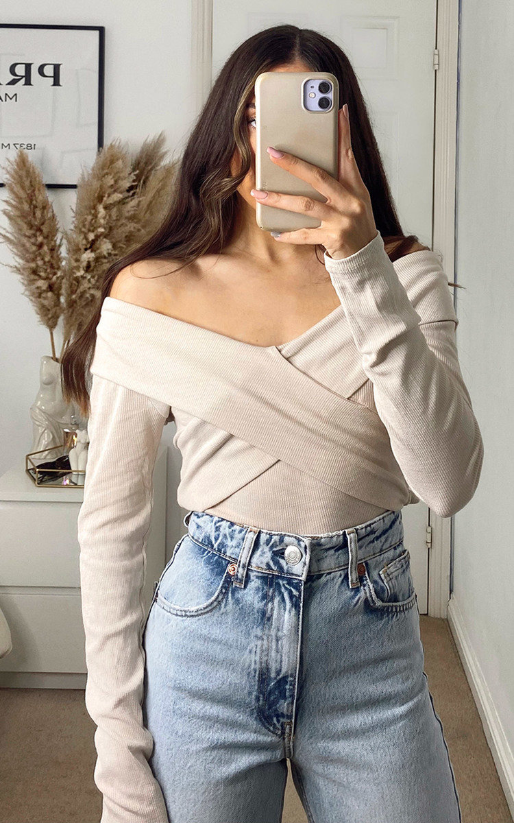 Lydia Bardot Wrap Front Top Lydia Bardot Wrap Front Top