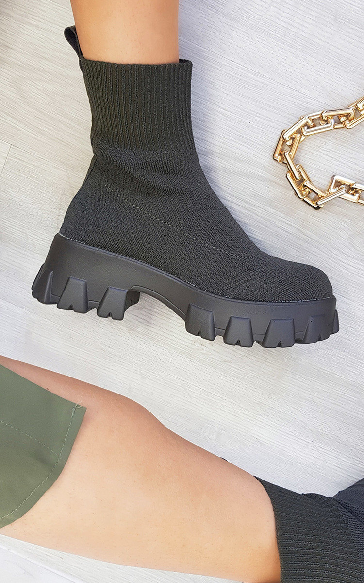 Lydia Chunky Sock Boots Thumbnail Lydia Chunky Sock Boots Thumbnail
