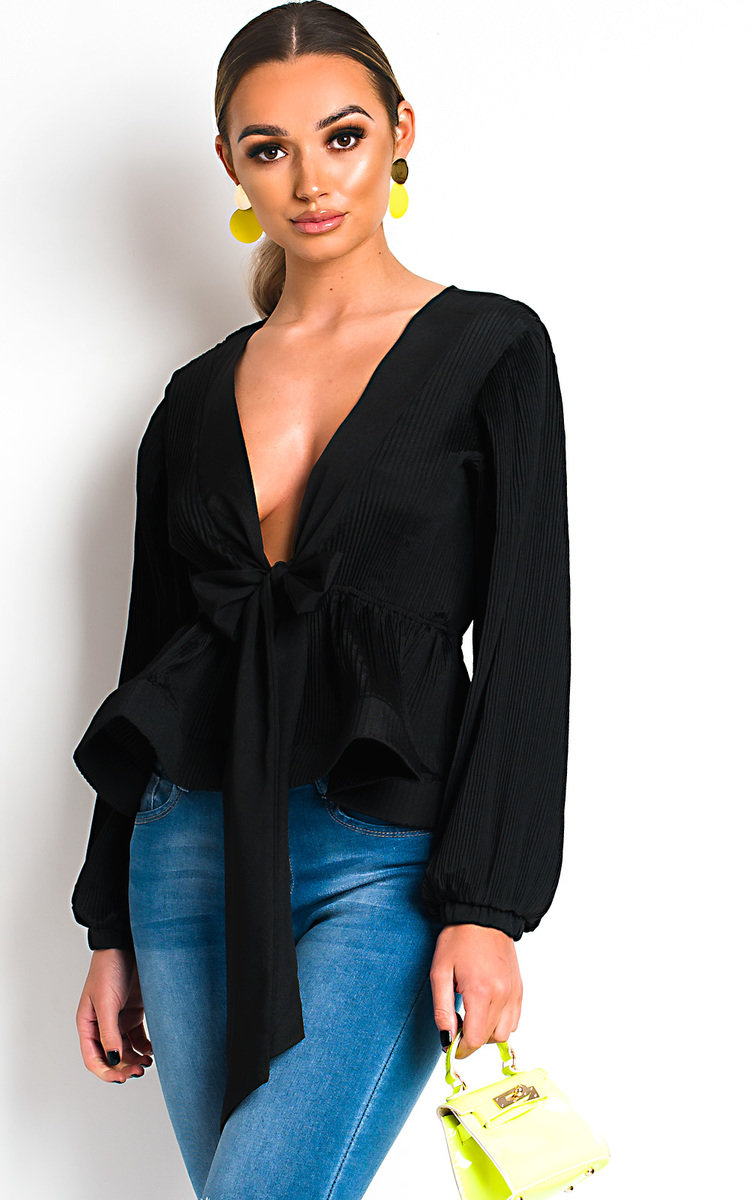 Macey Mesh Kimono Peplum Top Thumbnail