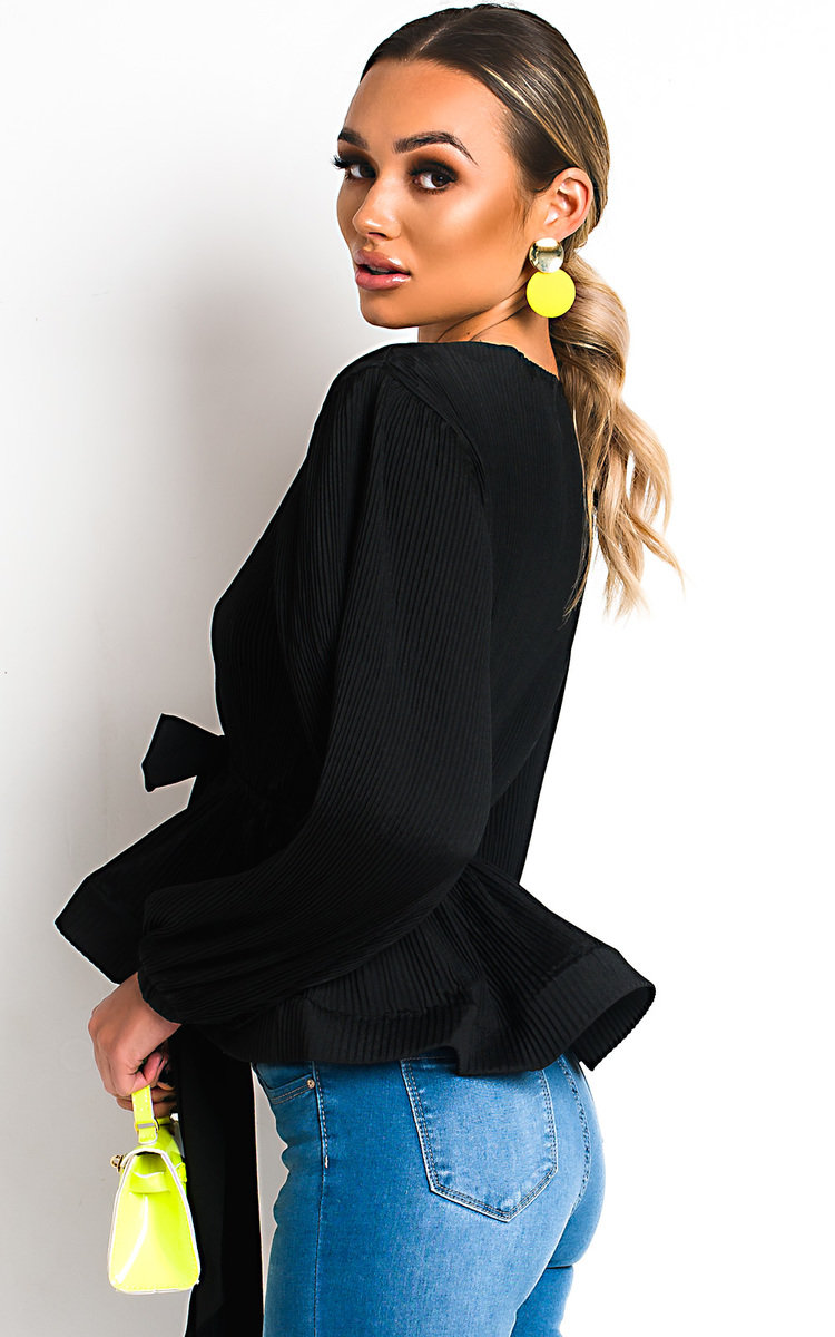 Macey Mesh Kimono Peplum Top Thumbnail