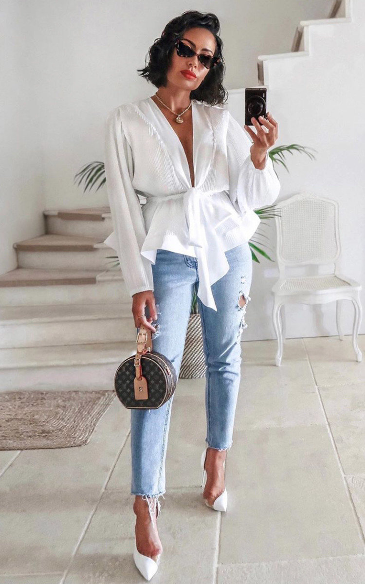 Macey Mesh Kimono Peplum Top Thumbnail