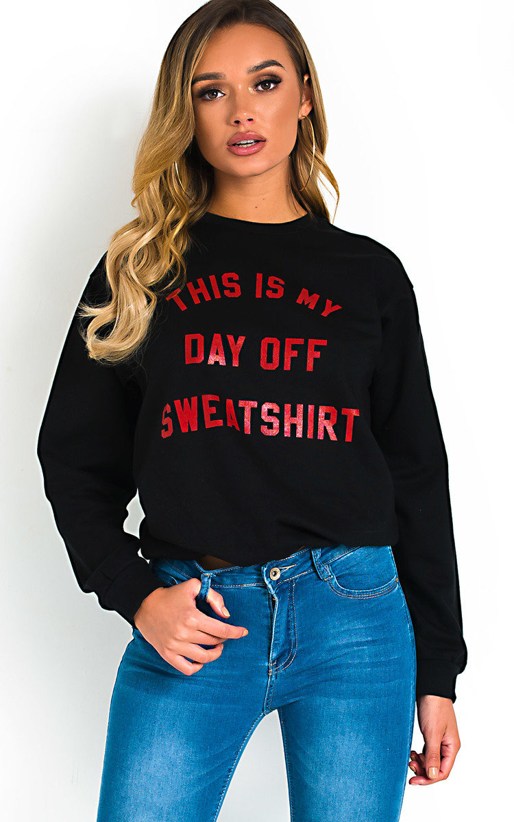 Maisie Oversized Slogan Sweatshirt Top Thumbnail