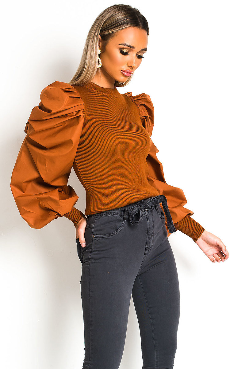 Maja Puffed Ruched Sleeve Jumper Thumbnail