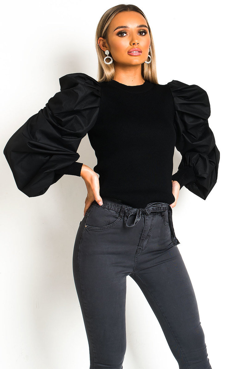 Maja Puffed Ruched Sleeve Jumper Thumbnail Maja Puffed Ruched Sleeve Jumper Thumbnail