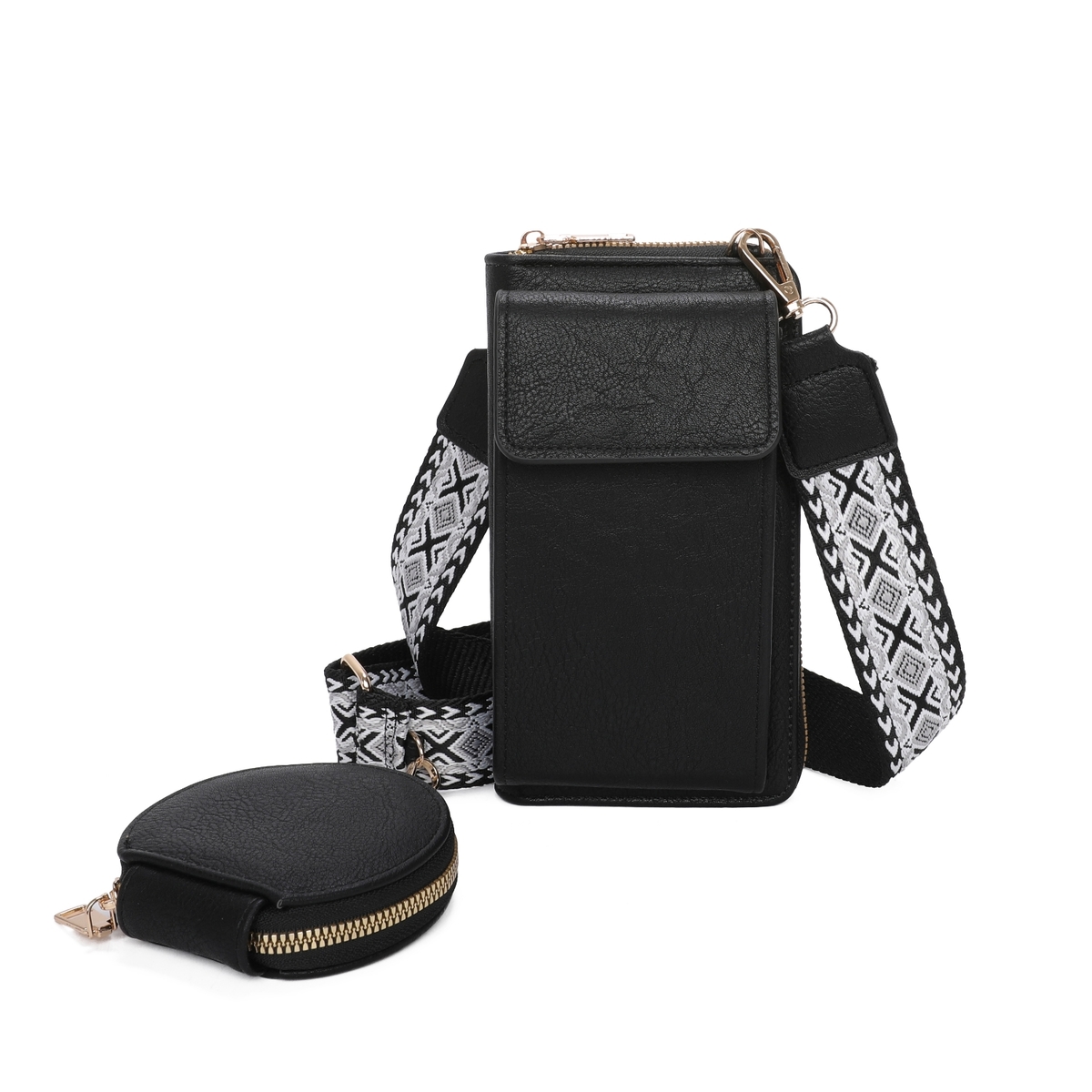 Coin Pouch Cross Body Bag With Pouch Connie Double Pouch Crossbody In  COLOURED METALLIC White Stuff