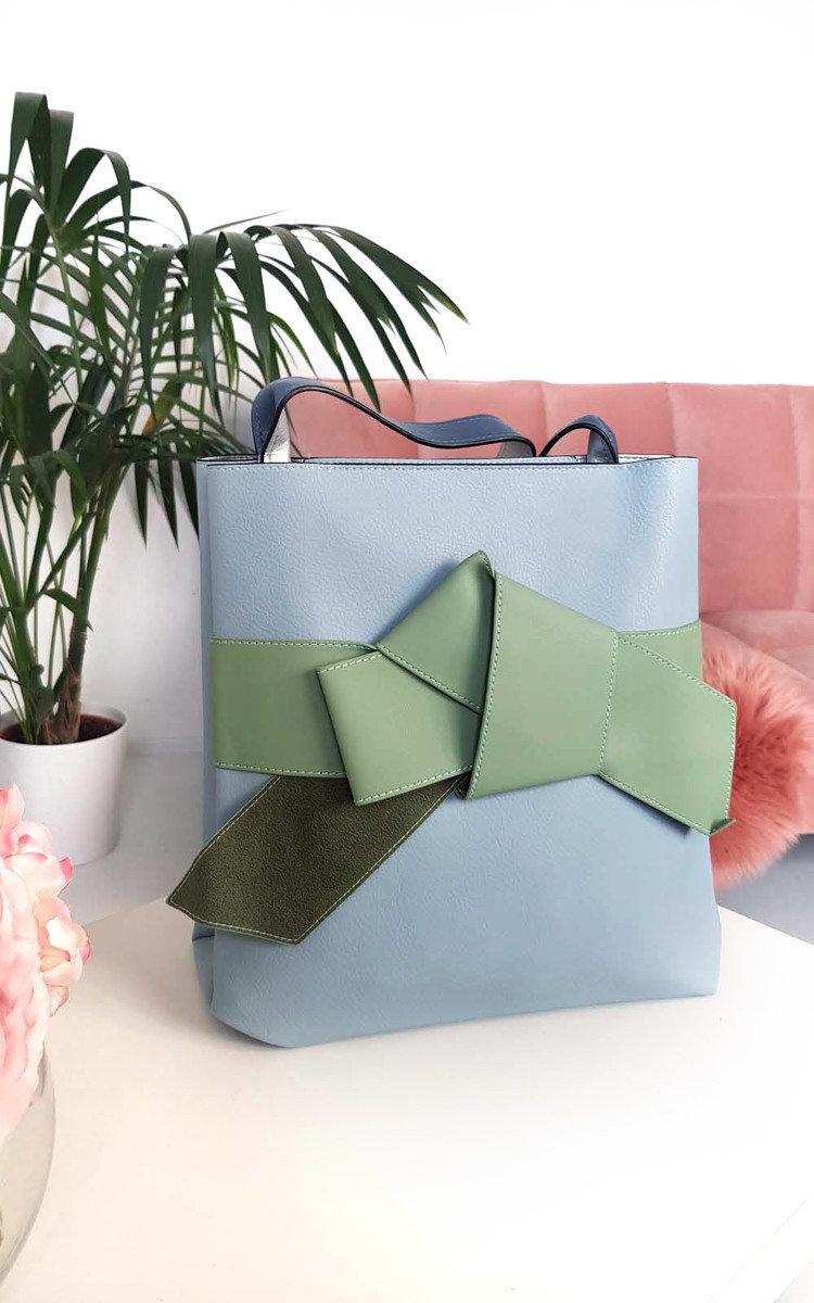 Maria Colour Block Bow Tote Handbag Thumbnail Maria Colour Block Bow Tote Handbag Thumbnail