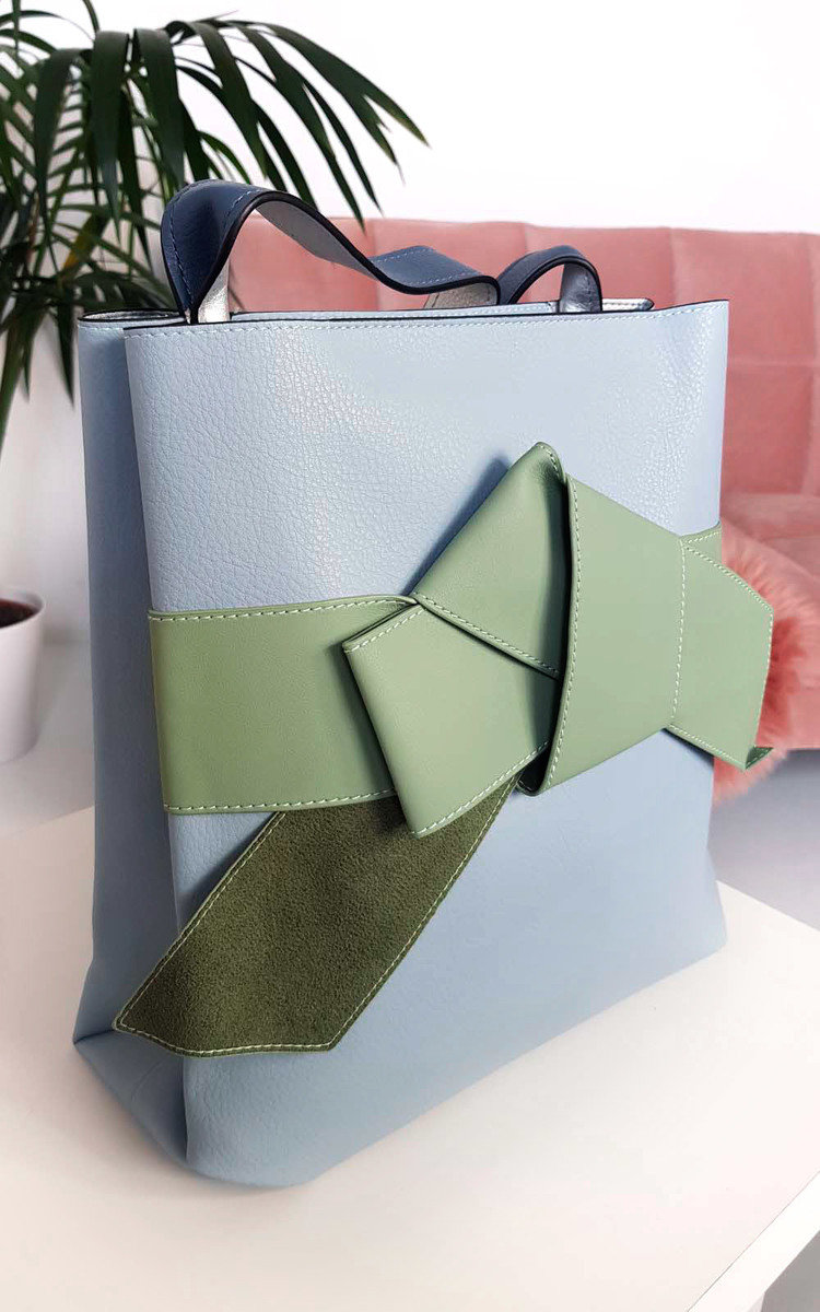 Maria Colour Block Bow Tote Handbag Thumbnail Maria Colour Block Bow Tote Handbag Thumbnail