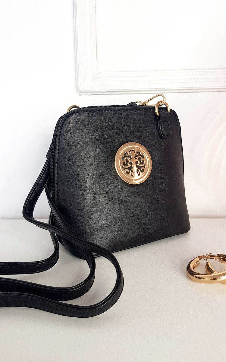 Maria Faux Leather Crossbody Bag with Gold Detail