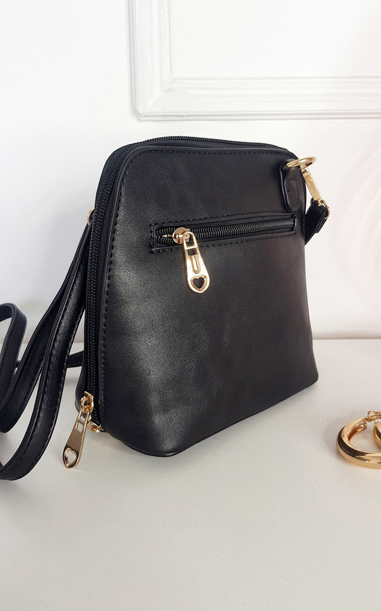 Maria Faux Leather Crossbody Bag with Gold Detail Thumbnail Maria Faux Leather Crossbody Bag with Gold Detail Thumbnail