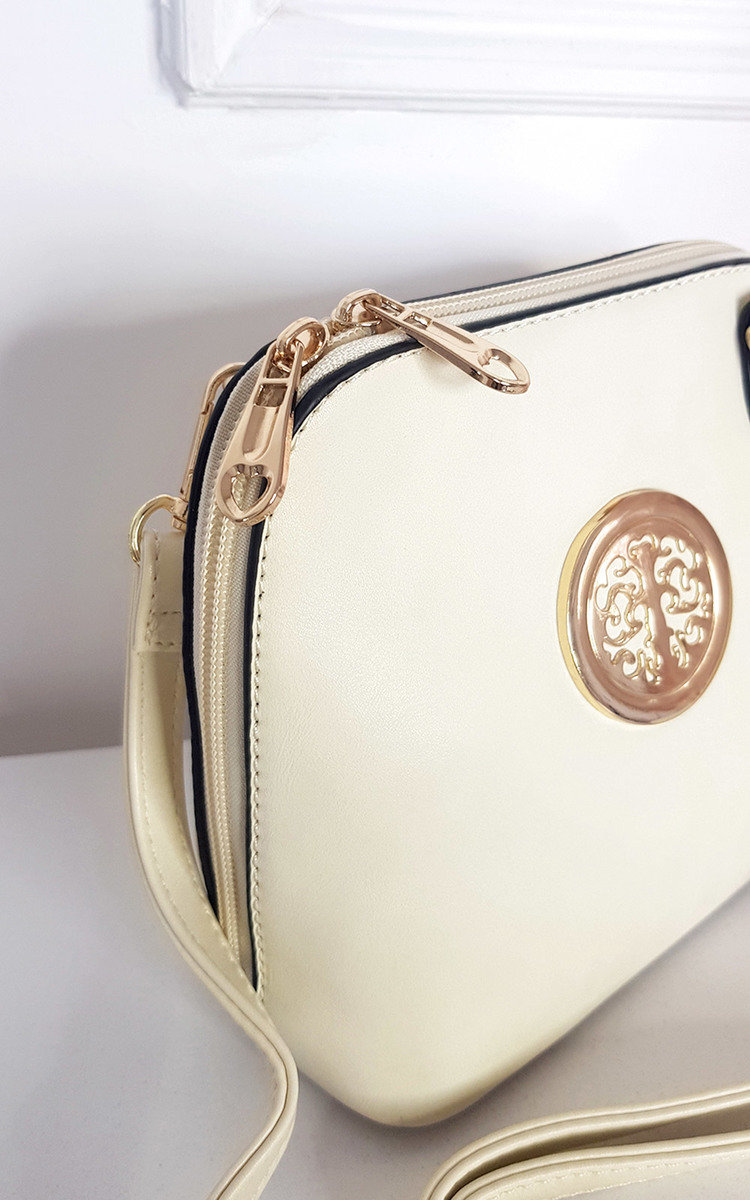 Maria Faux Leather Crossbody Bag with Gold Detail Thumbnail Maria Faux Leather Crossbody Bag with Gold Detail Thumbnail