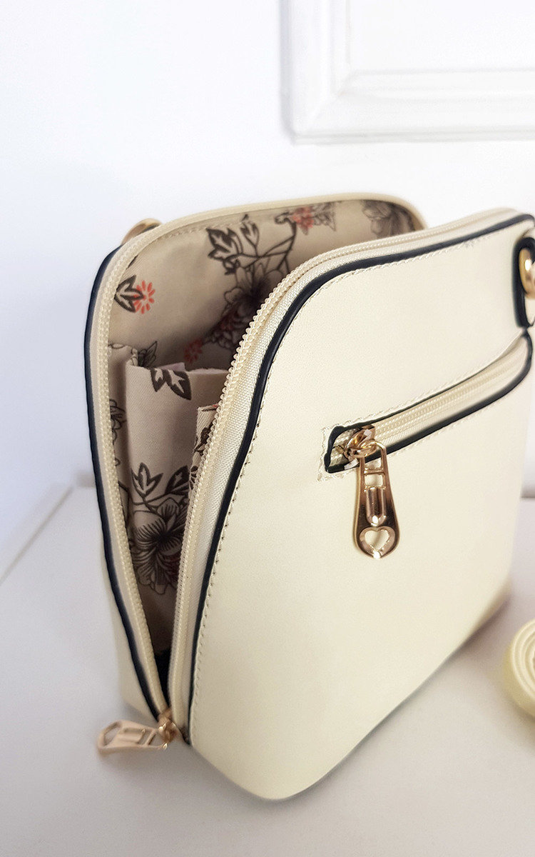 Maria Faux Leather Crossbody Bag with Gold Detail Thumbnail Maria Faux Leather Crossbody Bag with Gold Detail Thumbnail